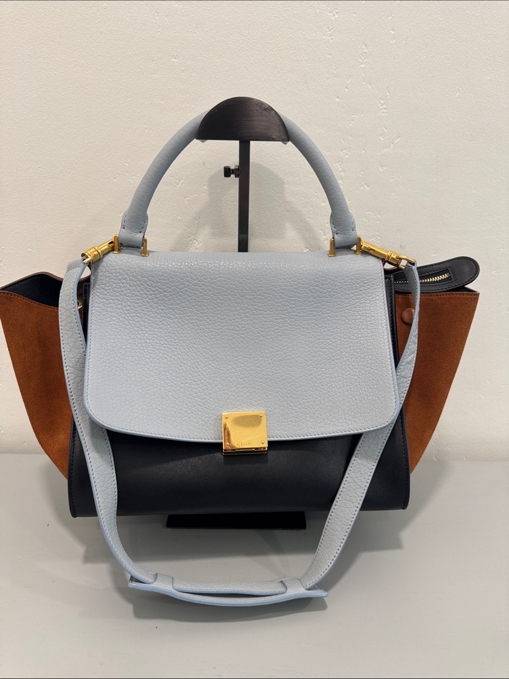 Celine Tricolor Trapeze with Gold Hardware